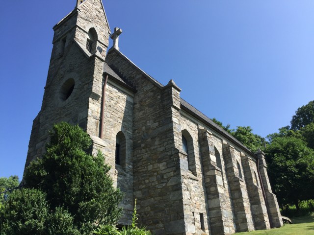 Church at Base of South Mountain. Beautifully crafted doors and stones in this structure.